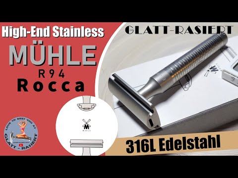 MÜHLE R94 ROCCA ║ High-End Stainless Steel Safety Razor / Wet Shaving // SMOOTH SHAVE