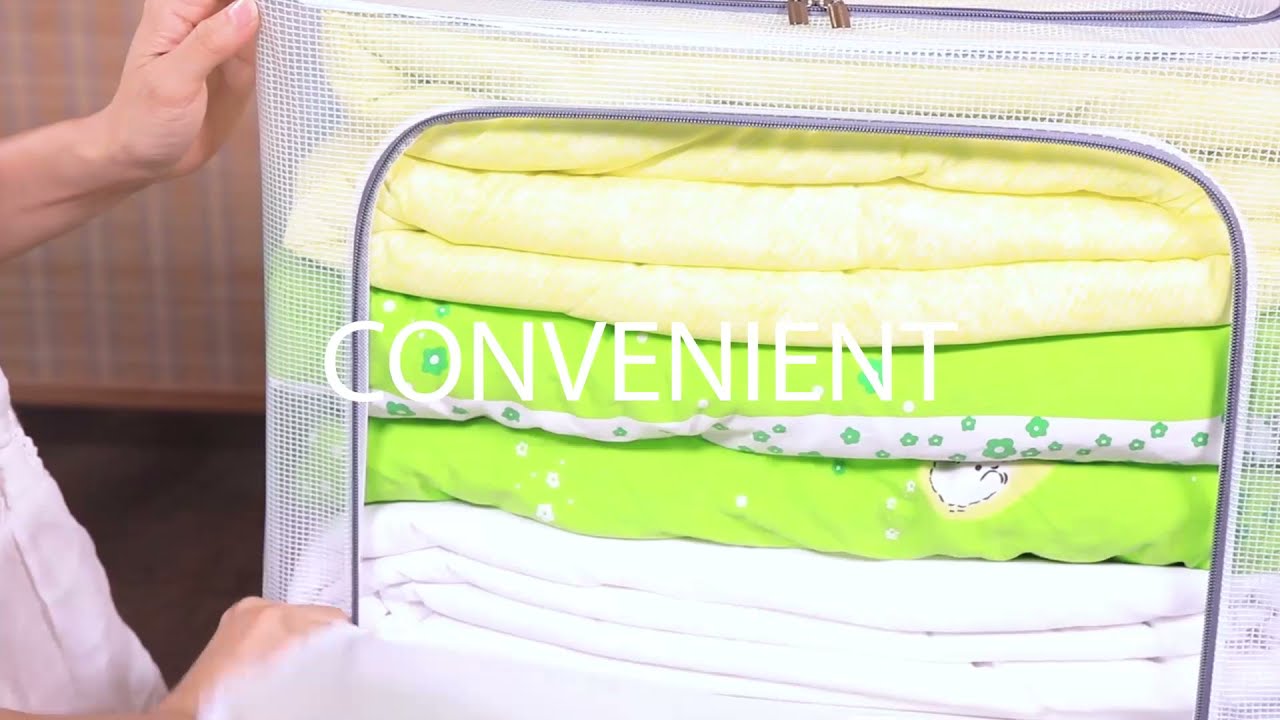 Waterproof Transparent Storage Bins Stackable Foldable Steel Frame storage Boxes for Clothing