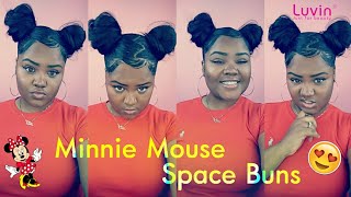Minnie Mouse Space Buns with Weave ft. Luvin Hair Aliexpress
