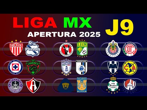 DATES, TIMES, AND CHANNELS FOR MATCHDAY 9 OF THE 2025 LIGA MX APERTURA