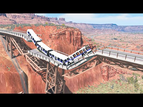 Collapsing Bridge Pileup Car Crashes #30 - BeamNG DRIVE | SmashChan