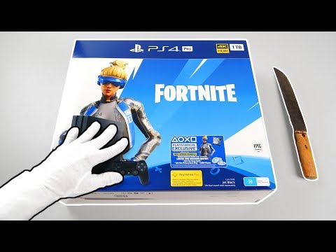 PS4 Pro "FORTNITE EDITION" Console Unboxing (Neo Versa skin bundle) Battle Royale PlayStation 4
