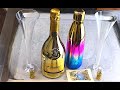 Gold In Champagne And Ice Cream Rolls Deluxe With Gold Leaf Decorated With Golden Heart ASMR 4 K