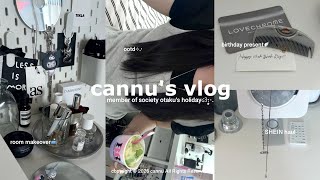 VLOG⟡.·社会人オタクの日常ブイログ🖤🪽部屋の模様替え️🫧 無印 SHEIN 購入品(sub)