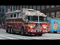 FDNY Rescue Company 1 Responding With Every Type Of Siren You Can Think Of On 42nd Street Manhattan