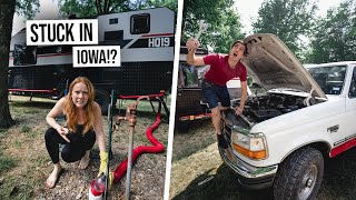 We’re Stranded in Iowa! - More RV Problems And a Broke Down Truck 😱