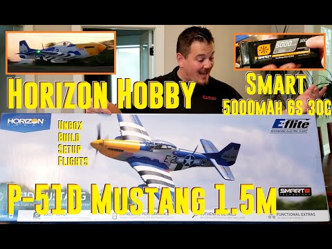 E-flite - P-51D Mustang 1.5m - Unbox, Build, Setup, & Maiden Flights