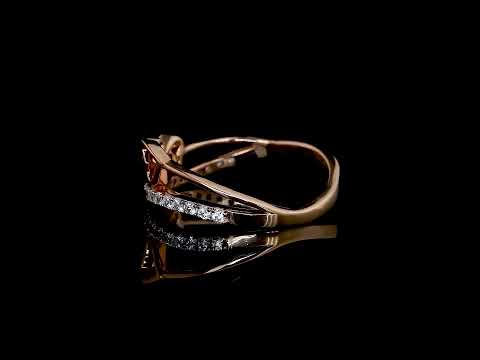 Ladies Rose Gold Heart Shape Diamond Ring - Elegant Engagement & Party Wear