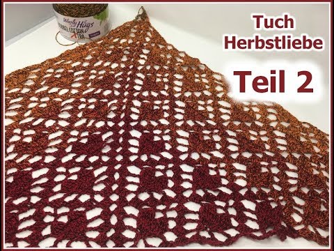 Scarf Heart Love EASY Crochet / Part 2 / from 1 BOBBEL COTTON XTRA by Woolly Hugs