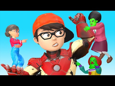 Avenger Iron Man Nick vs Zombies - Scary Teacher 3D Zombie land Nick Sacrificed to Protect Tani