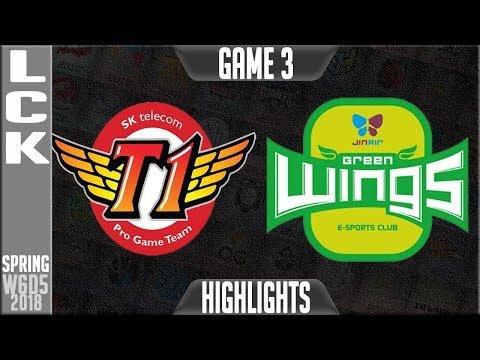 SKT vs JAG Highlights Game 3 | LCK Week 6 Spring 2018 W6D5 | SK Telecom T1 vs Jin Air Greenwings