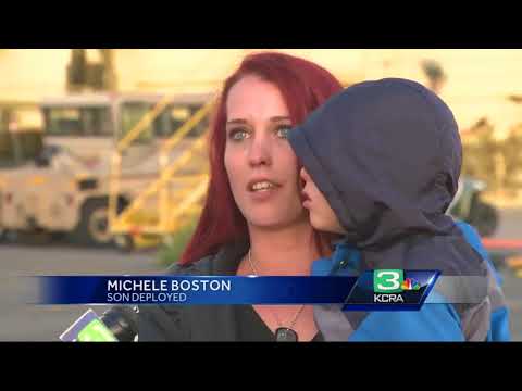 An emotional goodbye to deploying troops