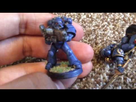 Space Marine Ultramarine Command Squad - Painted