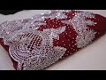 ARNG 2229 The Maroon Splash Premium Designer Saree Georgette Acrylic Stones Silver Embroidery
