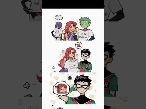 Robin x Starfire anime love images
