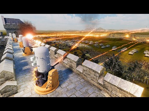 Can New MACHINE GUNS Hold Castle VS 1,000,000 GOLDEN KNIGHTS ? - Warhammer 40K | BATTLE SIMULATOR 2