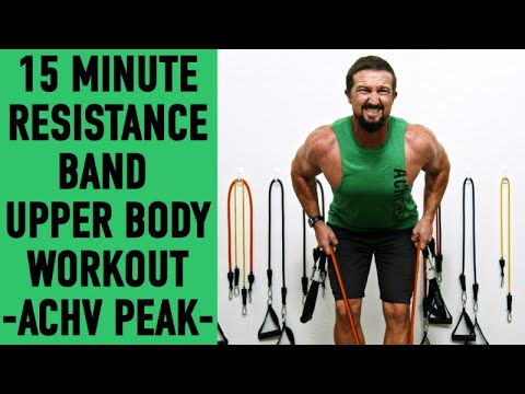15 Minute Resistance Band Upper Body Workout - Low Impact - All Exercises Standing @ACHVPEAK
