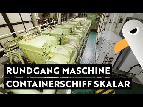 Maschinenraum-Rundgang auf dem Containerschiff Skalar