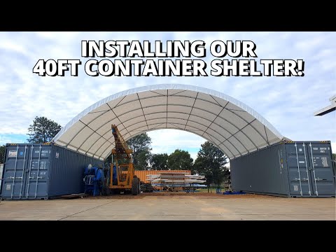 Installing a 40FT Shipping Container Shelter | Expanding The Workshop! | Part 2