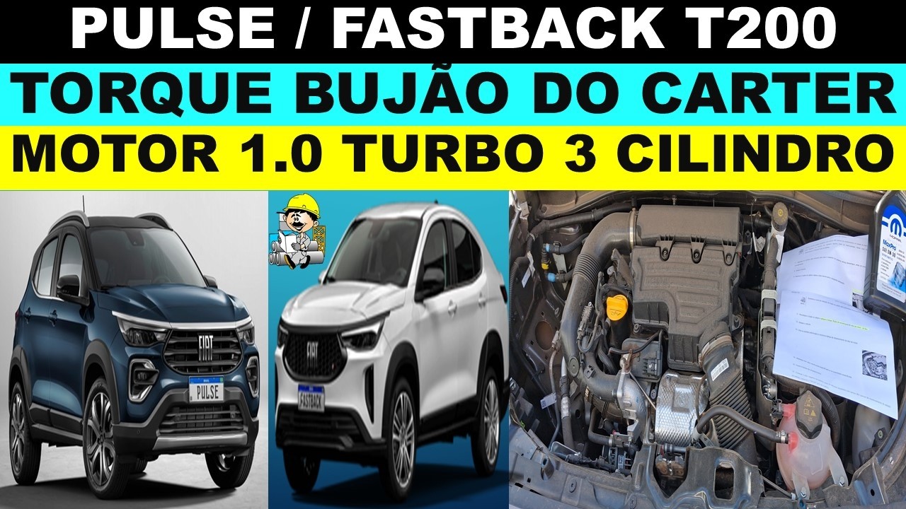 Torque do bujão do cárter motor T200 Pulse Fastback Strada 1.0 turbo 3 cilindro.