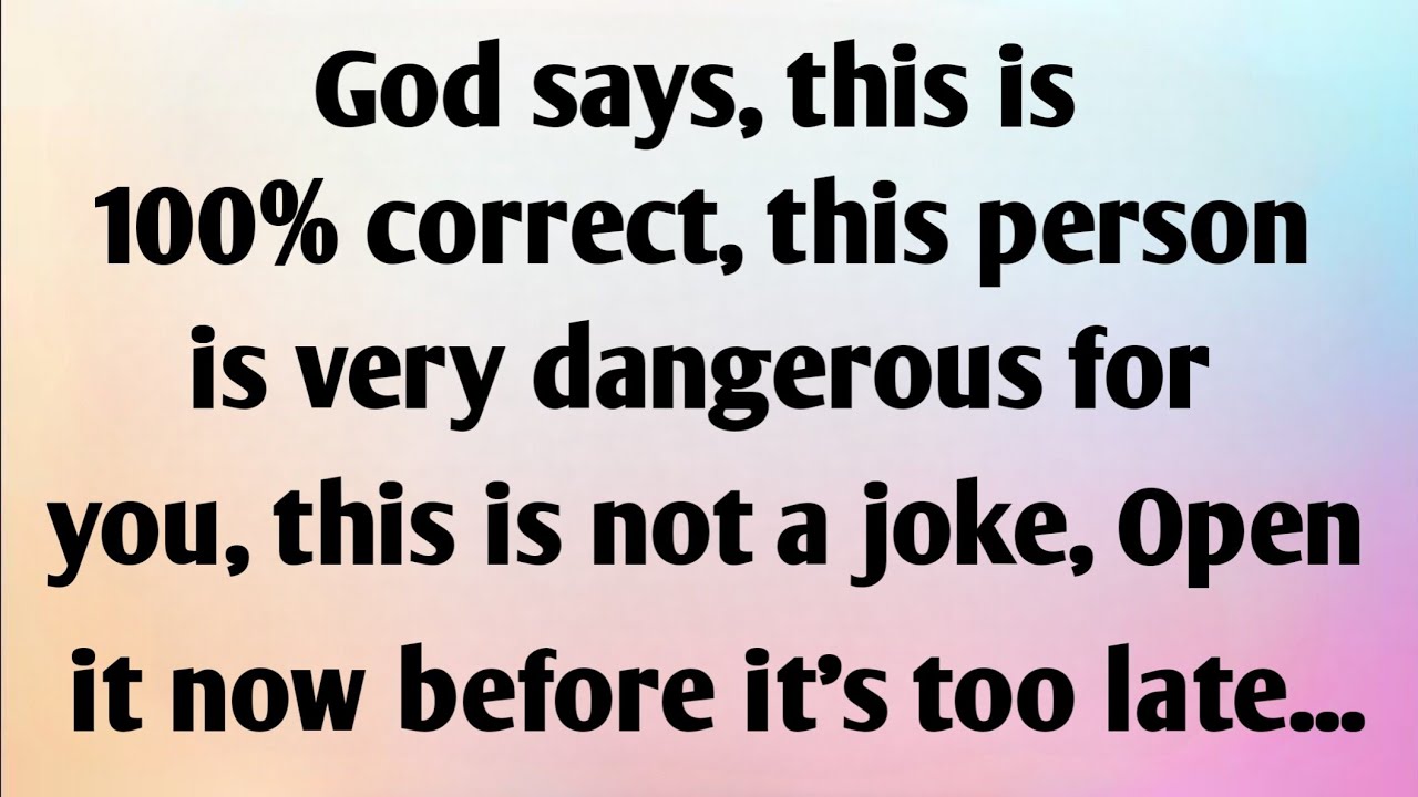 GOD SAYS, THIS IS 100% CORRECT, THIS PERSON IS VERY...