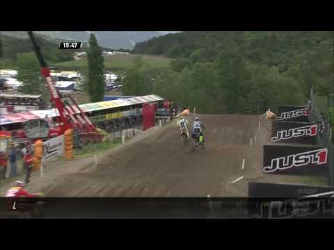 Jeremy Van Horebeek passes Gautier Paulin MXGP of Trentino MXGP Race 2 - motocross 2016