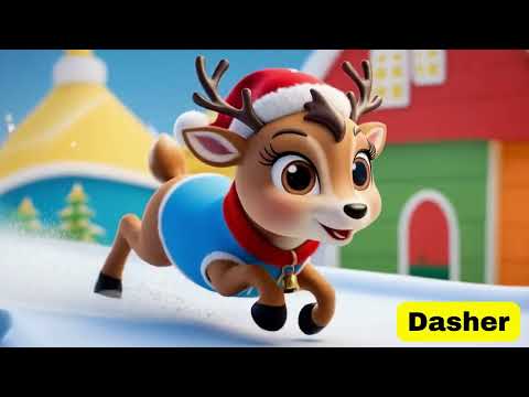 Names of 9 Santa's Reindeer | Fun Christmas Song For Kids