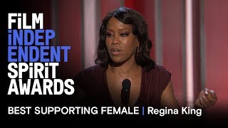 REGINA KING wins Best Supporting Female for IF BEALE STREET COULD TALK at the 2019 Spirit Awards