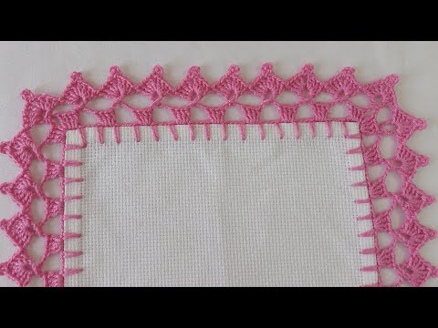 Bico de Crochê Com Cantos Super Fácil/Barradinho de Crochê Com Cantos