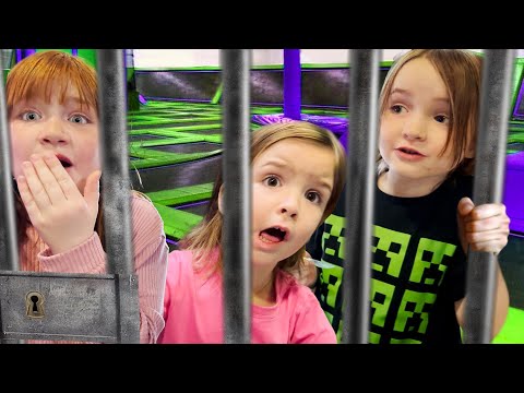 TRAPPED inside a TRAMPOLINE PARK?!  Family Freeze tag almost turns into Adley's overnight challenge
