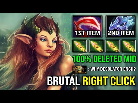NEW OP MID HERO 1st Item Desolator + Moon Shard Enchantress Crazy Right Click Mid Dota 2