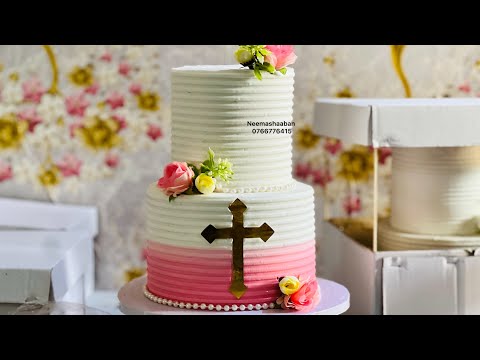 How to decorate a ladder cake with buttercream #msukuma #neemashaaban