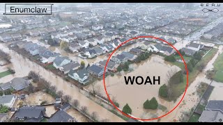 Flooding in PNW - Enumclaw Drone Aerial Views from Floods
