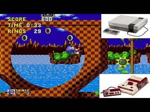Sonic the Hedgehog (Genesis) - Green Hill Zone (Nintendo NES Cover Oscilloscope View)