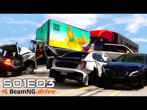 BeamNG Drive Movie: Chaotic Police Chase (+Sound Effects) - S01E03