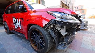 Неожиданное завершение тест драйва. Lexus lx 570 разбит!