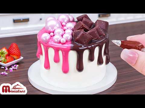 🍓 So Sweet Mini Half Strawberry Half Chocolate Cake Decorating Ideas | ASMR Cooking Mini Food