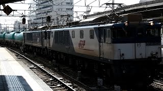 preview picture of video '2014/12/13 JR貨物 3088レ ガソリン返空 EF64-1039 & EF64-1046 名古屋駅 / JR Freight: Empty Gasoline Tanks at Nagoya'