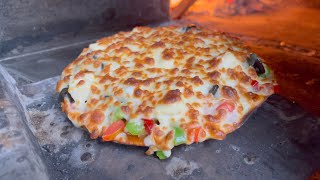 Indian Van Serving Live Wood Fired Pizza on Street | Indian Street Food