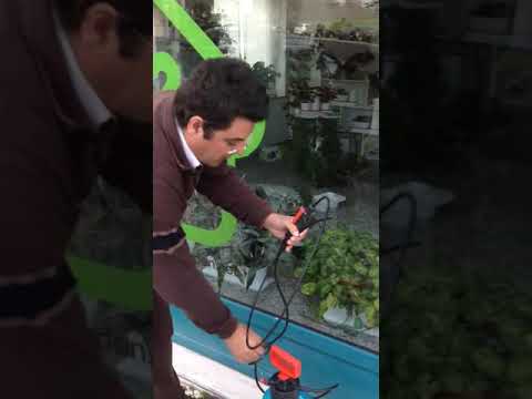 Connecting a Gardena 5L Sprayer to 1.5m tube of the Minigarden Vertical drip irrigation kit