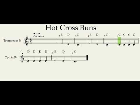 Hot Cross Buns Trumpet 70BPM