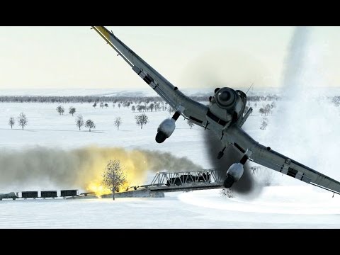IL-2 Sturmovik: Battle of Stalingrad - Steam Train and Bridge Blown Up by Stuka, but goes wrong