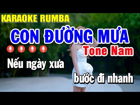 Con Đường Mưa Karaoke Tone Nam Nhạc Sống - Karaoke Rumba Nhạc Trẻ