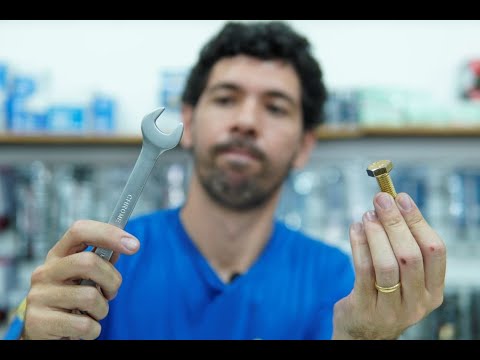 Part of a video titled Qual tamanho de chave para os principais parafusos sextavados