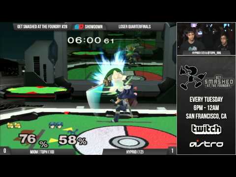 Get Smashed at the Foundry #28 - Loser Quarters: MIOM|Toph (Fox, Sheik) vs Hyprid  (Marth)