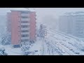 Snow sweeps Milan, Italy