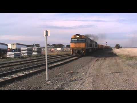 A couple of smoking GE's - NR98 and NR103 at Gheringhap