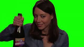 April Ludgate "thank you, alcohol" green screen