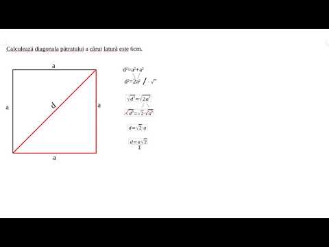 Aplicarea teoremei lui Pitagora la patrat
