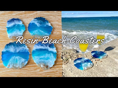 Island Inspired Resin Beach Coasters Resin Art Tutorial